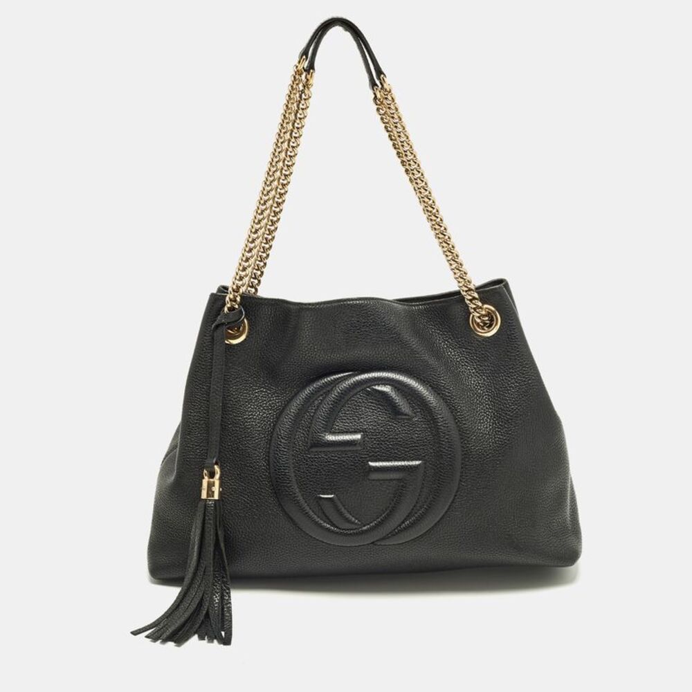 Gucci Soho Chain Medium Black Leather Shoulder Bag